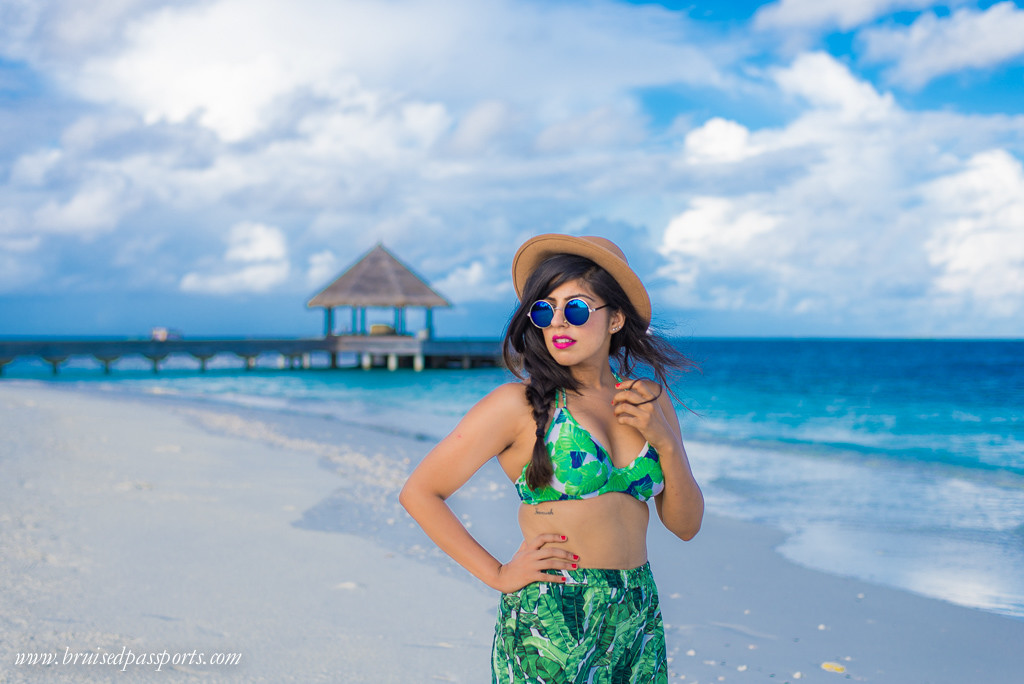 tropical bikini culottes travel fashion maldives