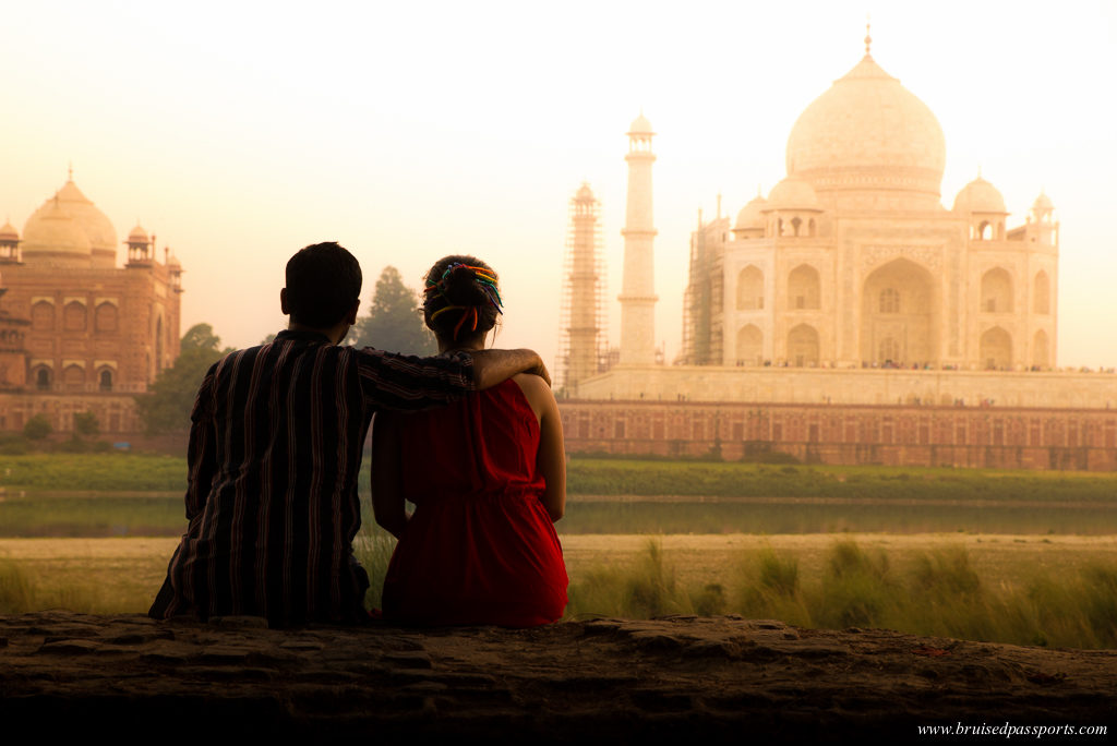 Sunset at Mehtab Bagh Gardens Taj Mahal Agra