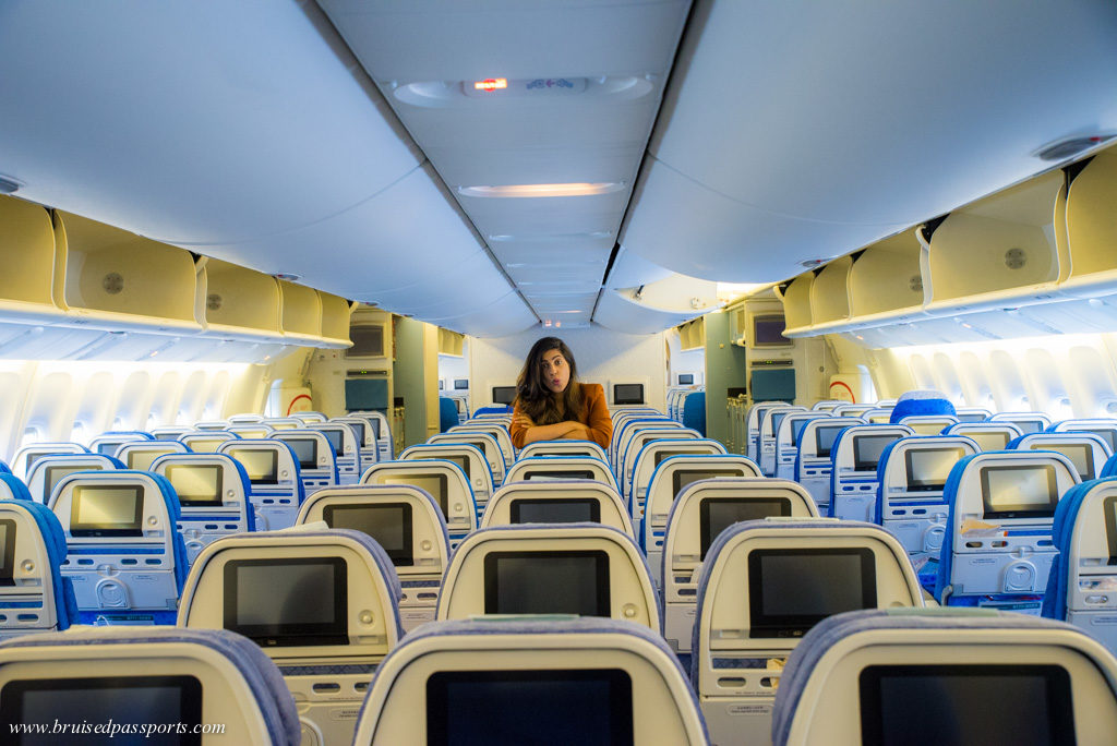 Economy cabin seats in Cathay Pacific