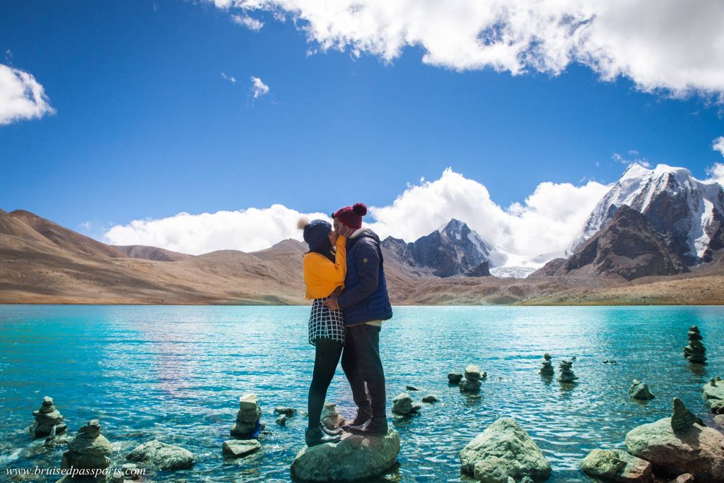 Couple at Guudongmar Lake North Sikkim