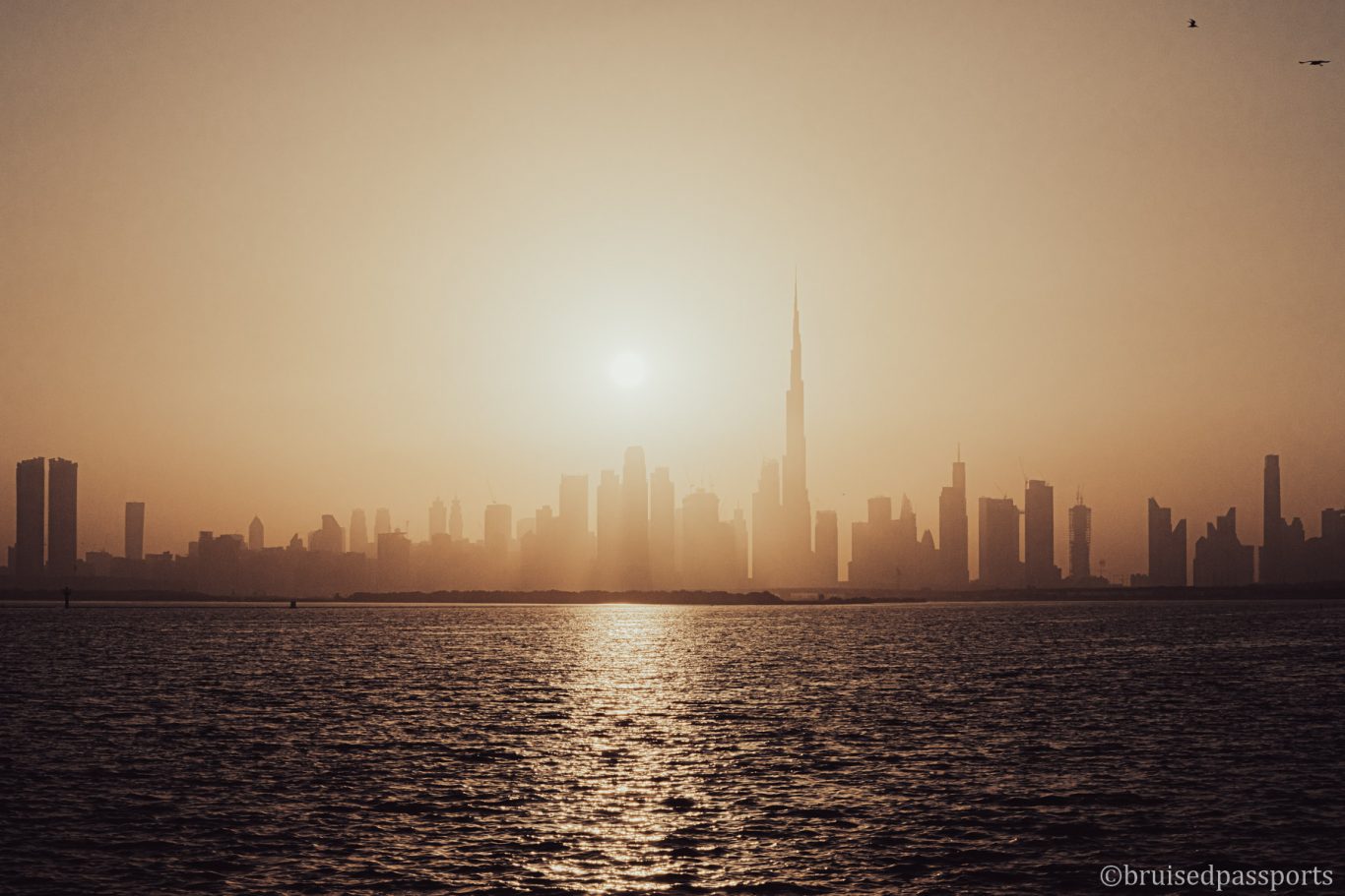View of Dubai skyline from Dubai Creek Harbour