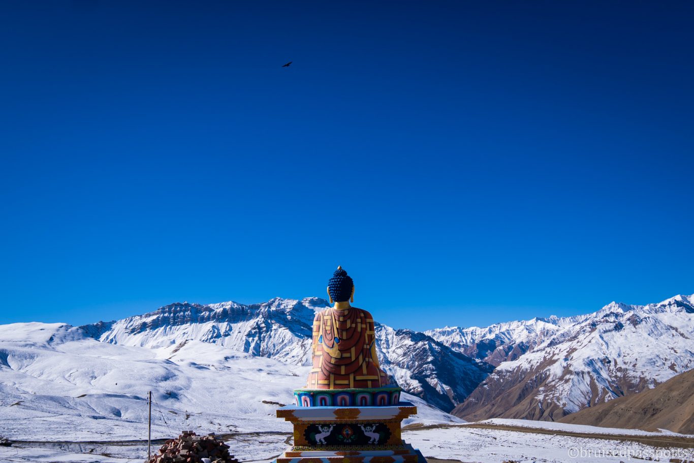 the giant buddha at the village of Langza in Spiti